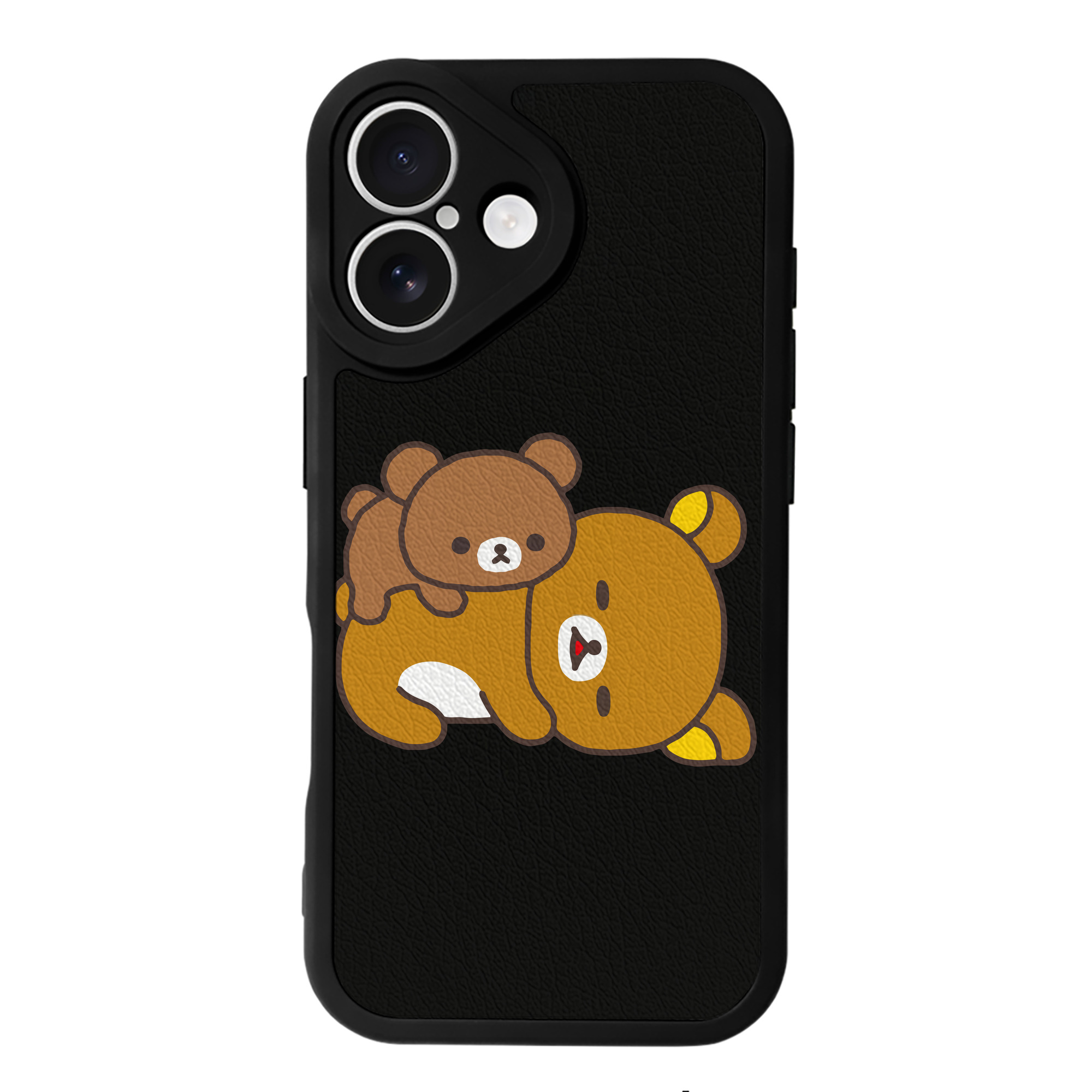 （画像用） リラックマ リラックマ キイロイトリ Rilakkuma Korilakkuma Kiiroitori 【iPhone 16シリーズ対応】シリコンスマホケース（レザー調） 材質：シリコン